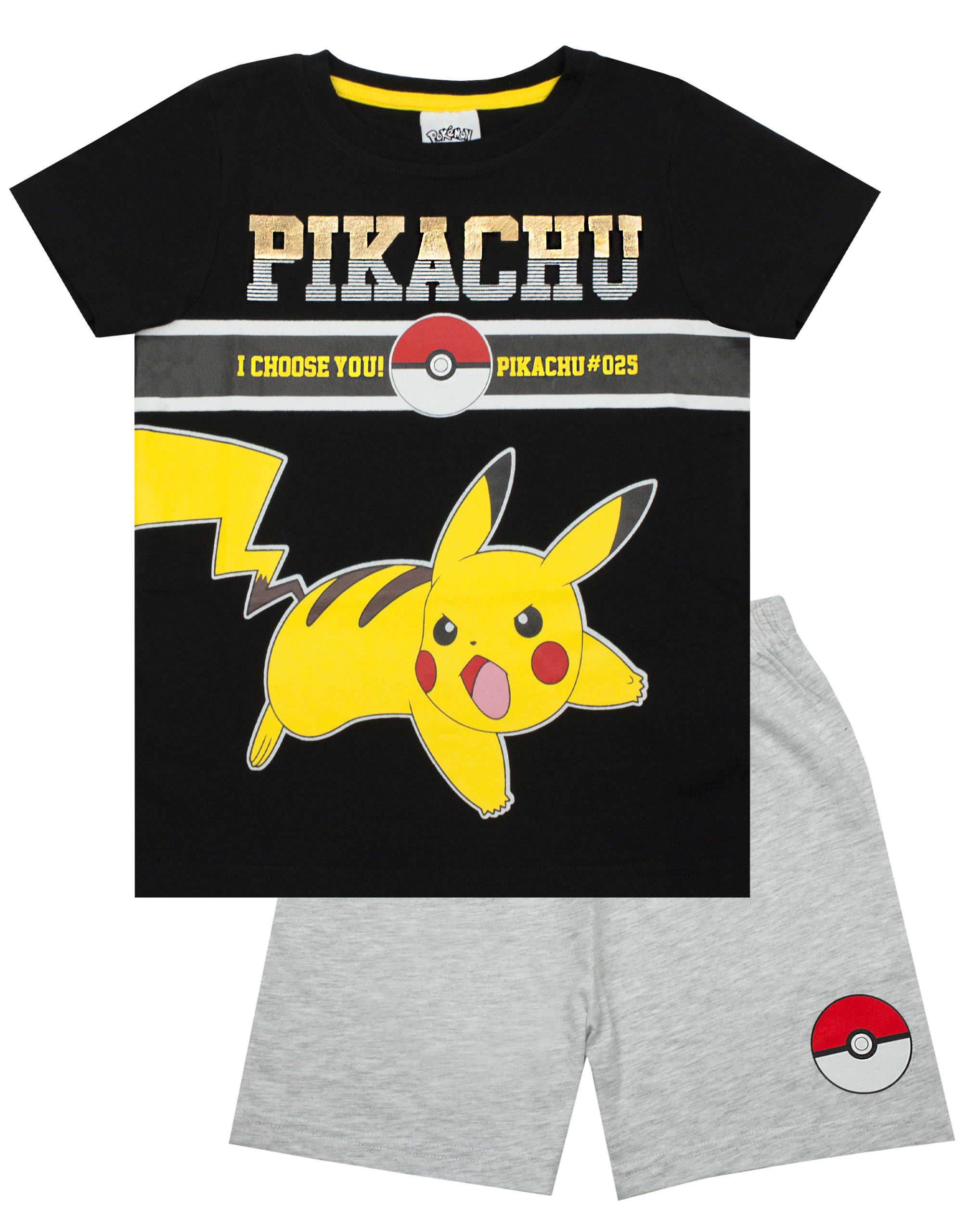POKEMON PYJAMAS FOR Boys Kids Pikachu T Shirt Pokeball Shorts PJs £12